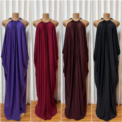 EVE Solid Color Pleated Backless Maxi Dress GADE-11328