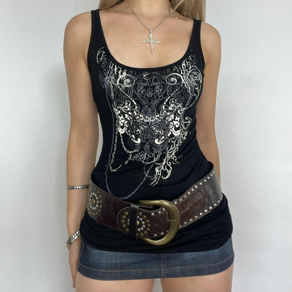 EVE Print Sleeeveless Tank Tops GPKJ-MR46136