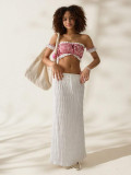 EVE Stripe Lace Edge Wrap Chest Tops QMZF-18018