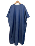 EVE Loose V Neck Bat Sleeve Maxi Dress QMZF-12020