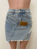 EVE Sexy Denim Irregular Mini Skirts LSD-2769