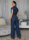 EVE Fashion Patchwork Sleeveless Loose Jumpsuit OSM-4502