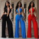 EVE Sexy Tie Up Backless Solid Color Jumpsuit BY-7687