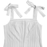 EVE Solid Color Stripe Sling Loose Jumpsuit BY-7698