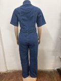 EVE Fashion Denim Zipper Slim Jumpsuit OSM-6011
