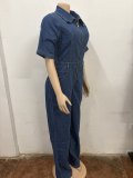 EVE Fashion Denim Zipper Slim Jumpsuit OSM-6011