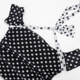 EVE Color Block Polka Dots Print Short Suit GDSF-J26ST178
