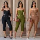 EVE Solid Color Wrap Chest Seventh Jumpsuit BY-7693