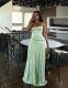EVE Contrast Color Stripe Knits Sling Maxi Dress OLYF-6200
