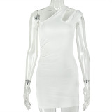 EVE Slash Neck Solid Color Mini Dress GJYO-JD305301