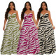 EVE Stripe Print Big Swing Sling Maxi Dress YF-20168