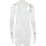 EVE Slash Neck Solid Color Mini Dress GJYO-JD305301