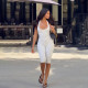 EVE Polka Dots Print Halterneck Fifth Jumpsuit GZJQ-K6Q08075A