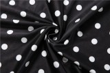 EVE Polka Dots Print Slash Neck Two Piece Shorts Set XEF-K6S06473A