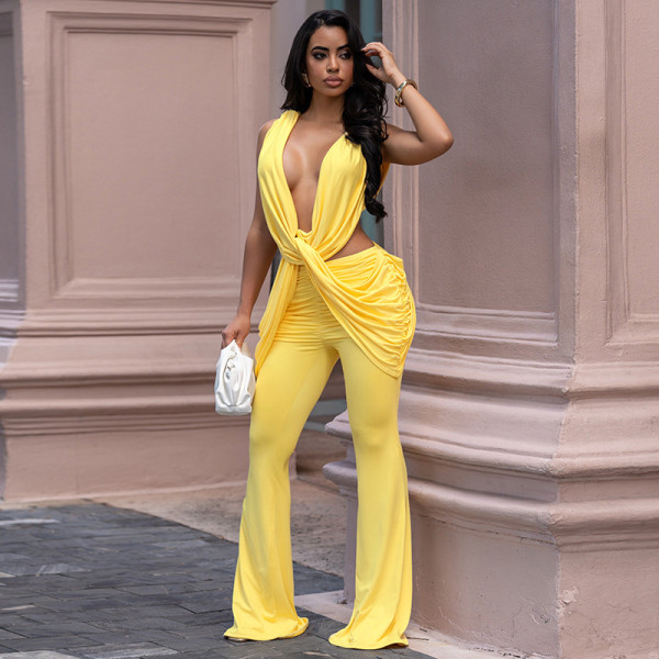 EVE Solid Color Sleeveless Jumpsuit GSZM-J26JP194