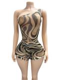 EVE Sleeveless Zebra Print Romper GFCF-1475