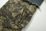 EVE Plus Size Camouflage Print Patchwork Holes Jeans GYLN-0513