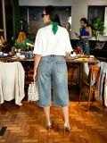 EVE Plus Size Washed Floral Embroidered Seventh Jeans GYLN-0075