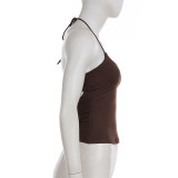EVE Solid Color Halterneck Sport Tank Top GPKJ-MR44623