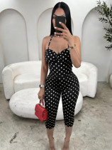 EVE Polka Dots Print Halterneck Seventh Jumpsuit SHD-8106