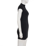 EVE Zipper Sleeveless Skinny Mini Dress GPKJ-MR47973