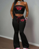 EVE Cherry Print Wrap Chest Top Pants 2 Piece Set XMCS-CS060943