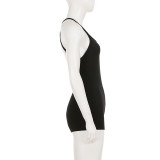 EVE Solid Color Tie Up Sport Romper GPKJ-MR49259