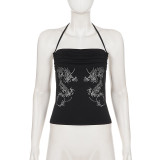 EVE Print Contrast Color Sling Tops GPKJ-MR49043