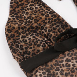 EVE Leopard Print Halterneck Tops Short 2 Piece Set GPKJ-MR48849