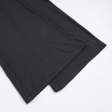 EVE Solid Color Sport Micor Flare Pants GPKJ-MR49422
