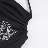 EVE Print Contrast Color Sling Tops GPKJ-MR49043