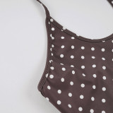 EVE Polka Dots Print Sport Two Piece Shorts Set GPKJ-MR49300