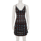 EVE Polka Dots Print Backless Mini Dress GPKJ-MR49193