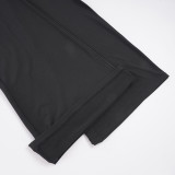 EVE Solid Color Sport Micor Flare Pants GPKJ-MR49422