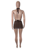 EVE Sexy Loose Backless Two Piece Short Set SHD-9986