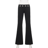 EVE Solid Color Sport Micor Flare Pants GPKJ-MR49422