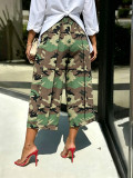 EVE Camouflage Print Loose Seventh Pants SH-391566
