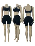 EVE Contrast Color Sleeveless Tank Top Two Piece Set CH-26082