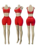 EVE Contrast Color Sleeveless Tank Top Two Piece Set CH-26082