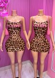 EVE Leopard Print Sleeveless Mini Dress GTGE-MH1024