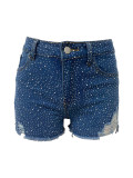 EVEFashion Washed Hot Drill Holes Denim Short LSD-2816