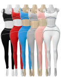 EVE Contrast Color Sleeveless Tank Top Two Piece Set CH-26082