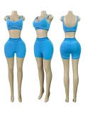 EVE Contrast Color Sleeveless Tank Top Two Piece Set CH-26082