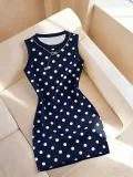 EVE Print Sleeveless O Neck Mini Dress GSRX-755