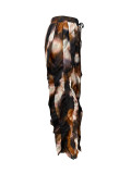 EVE High Waist Print Ruffles Loose Pants LSD-2799