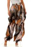 EVE High Waist Print Ruffles Loose Pants LSD-2799