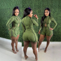 EVE Sexy Patchwork Solid Color Tie Up Romper SHMF-6211