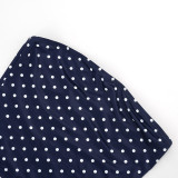 EVE Polka Dots Print Wrap Chest Top Seventh Pant Suit MXBF-J26ST120