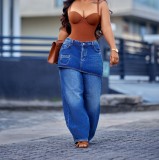 EVE Fashion Denim Faux Two-piece Patchwork Jeans LSD-2793