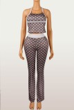 EVE Polka Dots Print Sling Two Piece Pants Set SHMF-6209